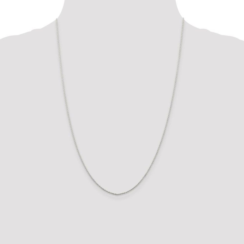 1mm Sterling Silver Classic Solid Cable Chain Necklace, 24 Inch - Picture 2 of 8
